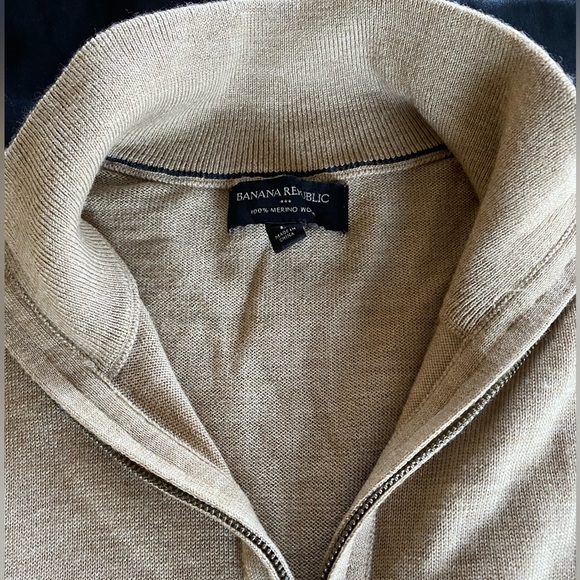 Banana Republic Merino Wool 3/4 zip sweater - Picture 2 of 3
